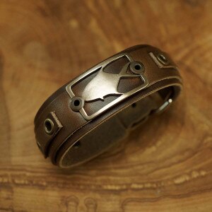Sight Line Provisions Lost Cast Collection Permit Bracelet in Horween Brown